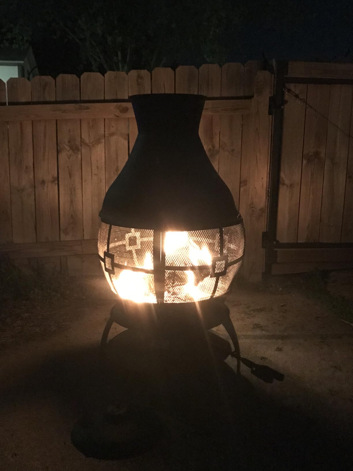 BALI OUTDOORS Chiminea Outdoor Fireplace | Outdoor Wood Burning Fire Pits for Backyard, Garden, Camping, Brown-Black customer photo 2