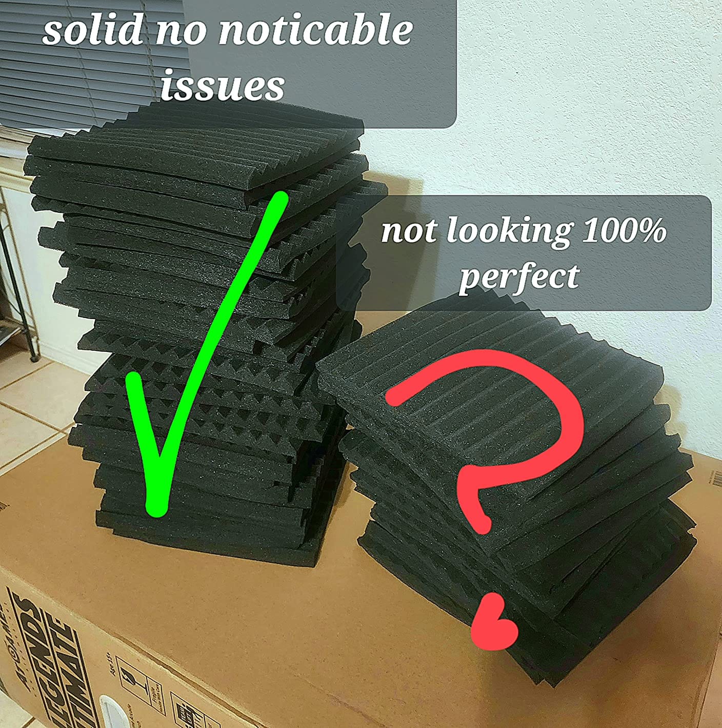 52 Pack Acoustic Foam Panel Wedge Studio Soundproofing Wall Tiles 12