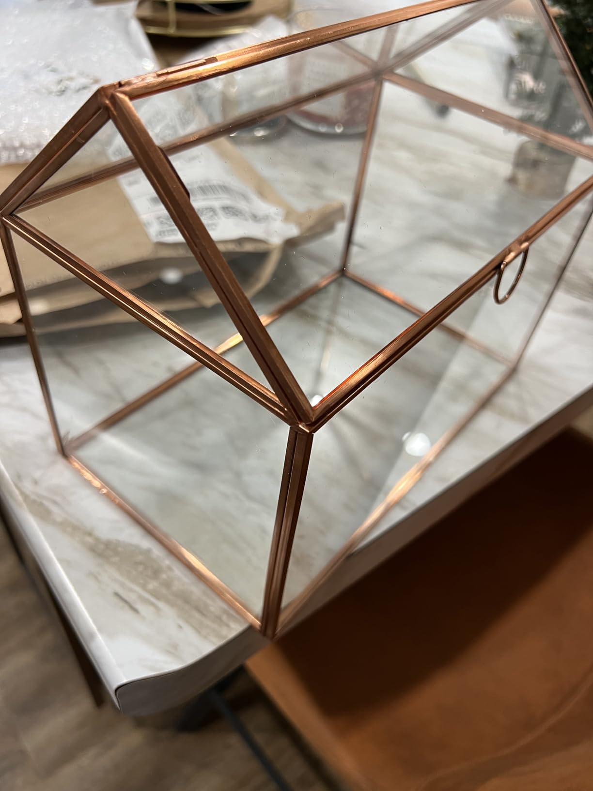 D'Eco Glass House Plant Terrarium, Centerpiece & Wedding Letterbox | Tabletop Geometric Planter Terrarium, Fill Display with Succulents, Moss, Air Plants, Ferns, Home & Office Decor Dims 10x6x8