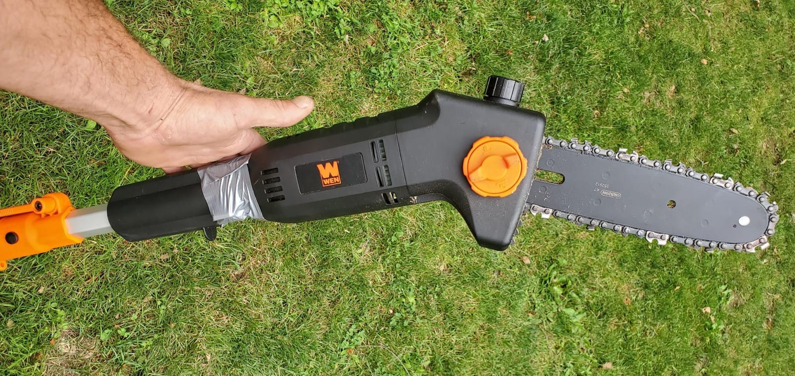WEN 4019 6-Amp 8-Inch Electric Telescoping Pole Saw, Corded electric - Black & Orange customer photo 2