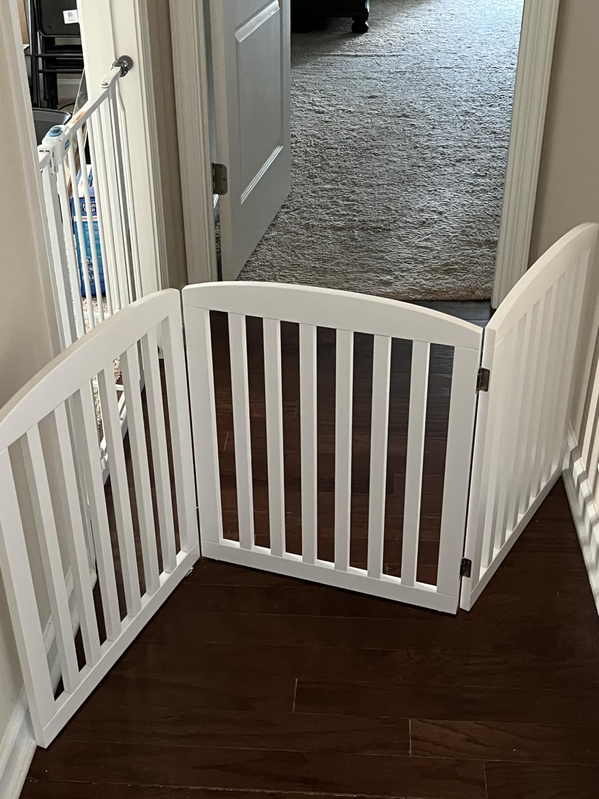 PAWLAND Wooden Freestanding Foldable Pet Gate for Dog, 24