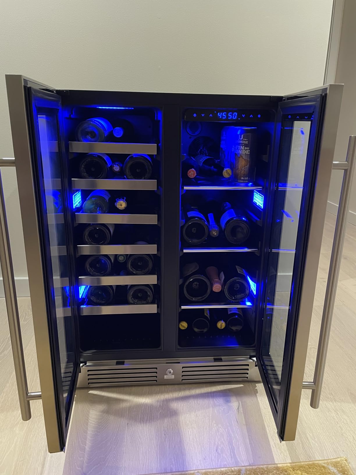 Zephyr Presrv 24 Inch Wine Fridge & Beverage Refrigerator Dual Zone Under Counter - Wine Cooler Cellars Small Beer Fridge Cabinet Drink Chiller Freestanding with French Glass Door 21 Bottles, 64 Cans customer photo 1
