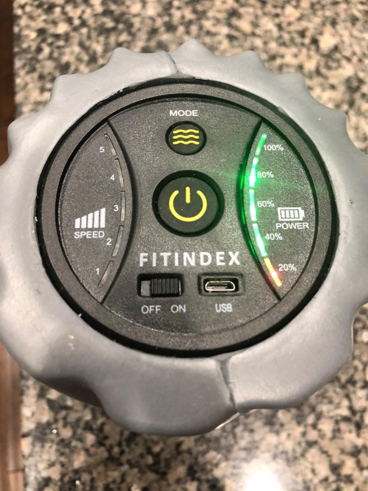 FITINDEX Vibrating Foam Roller for Exercise, 5 Vibration Speeds, Rechargeable | Yoga Roller, Electric Roller for Deep Tissue Massage, Massage Foam Roller for Back, Legs & Shoulders, FSA Eligible HSA customer photo 1
