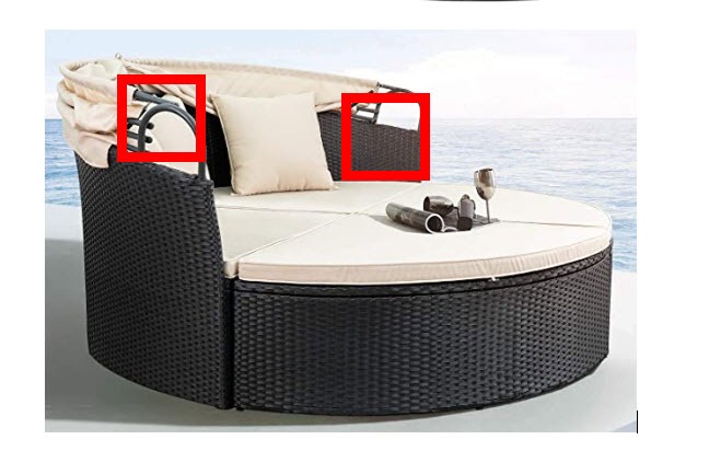 Devoko Patio Furniture Outdoor Round Daybed, Sectional Sofa | with Retractable Canopy Wicker Rattan Separated Seating for Patio Lawn Garden Backyard Porch customer photo 1