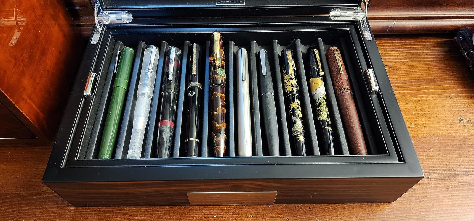 Pen Display Case - Ebony Wood Storage Box with Glass Window, Holds 20 Fountain Pens, Luxury Pen Organizer for Collectors customer photo 1