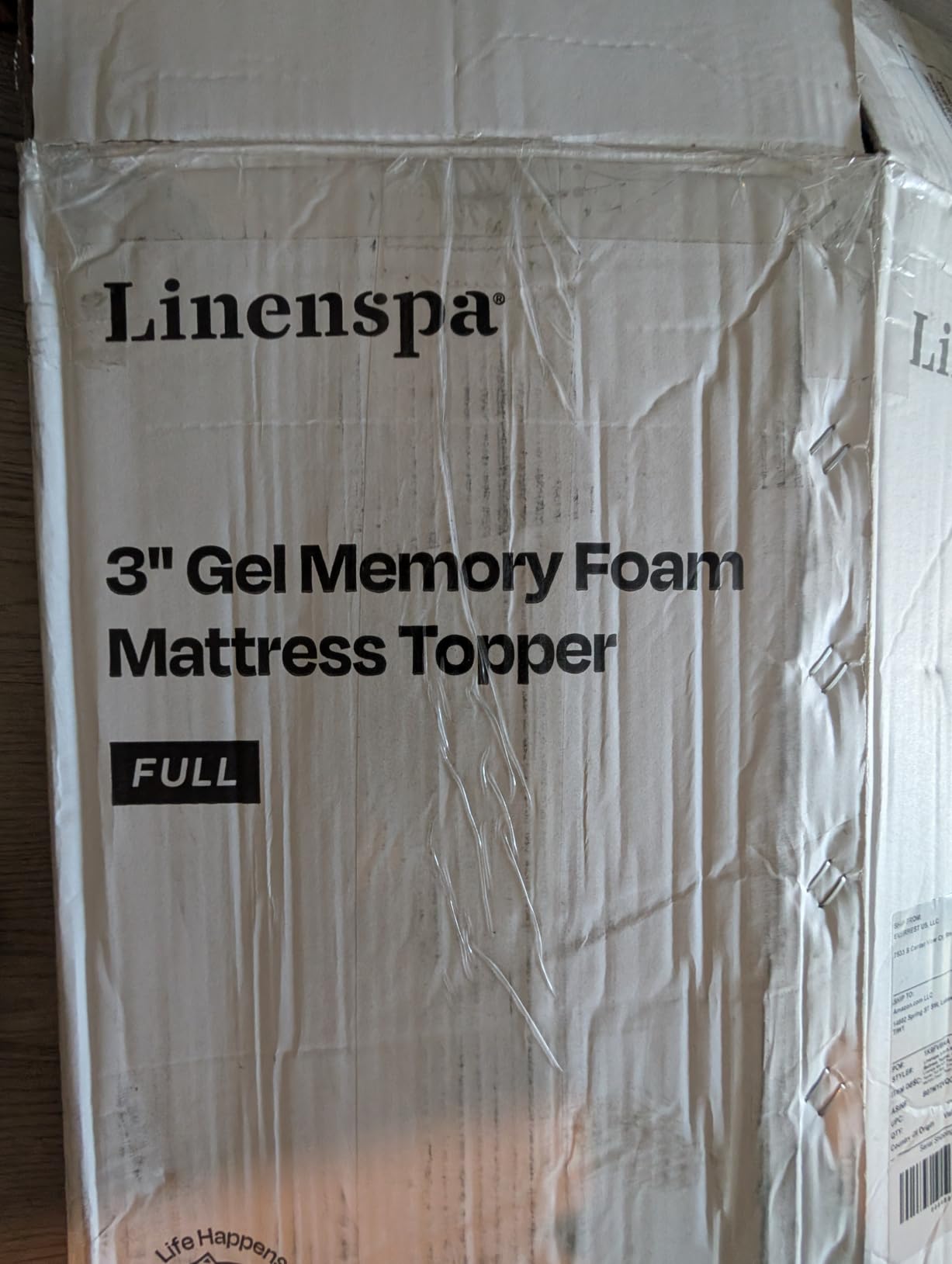Linenspa Memory Foam Mattress Topper, Queen Size - 3 Inch Gel Infused Memory Foam - Plush Feel - Cooling and Pressure Relieving - CertiPUR Certified customer photo 1
