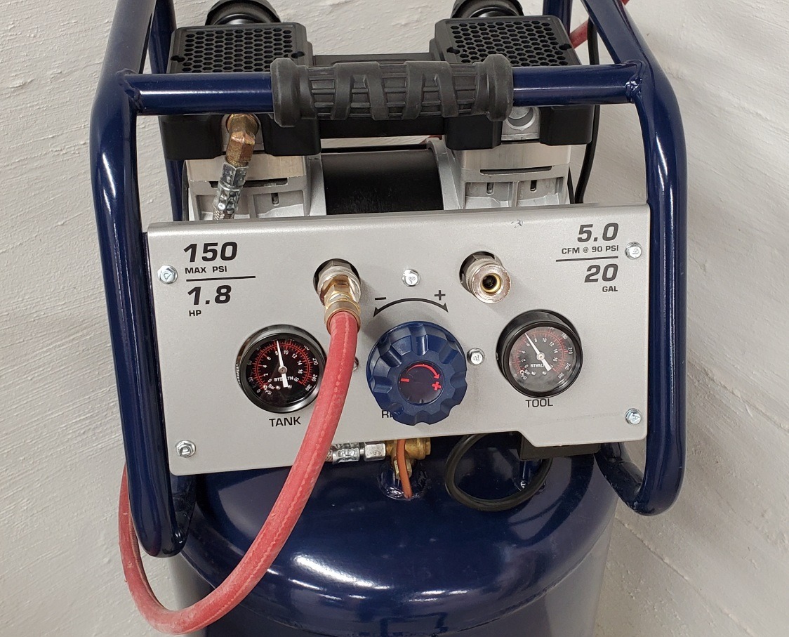Stealth 20 Gallon Ultra Quiet Air Compressor, 1.8 HP Oil-Free Peak 150 PSI 68 Decibel, 5 CFM @ 90 PSI Silent Electric Air Compressor with Wheels for Garage customer photo 2