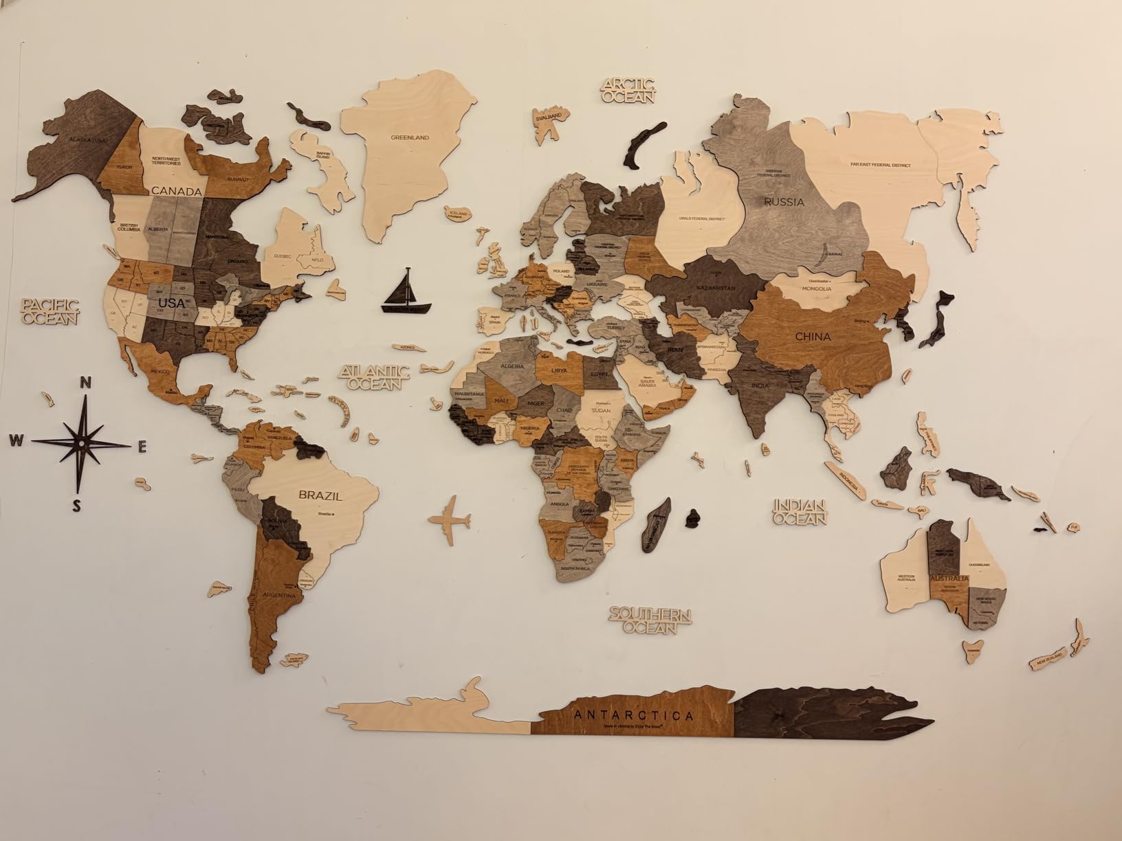 Enjoy The Wood 3D Wooden World Map Wall Art (Multicolor, M) | Large Travel Map with Pins for Art Decor, Decorative Map of the World for Home, Office Travel Wall Art Housewarming Gift Idea customer photo 1