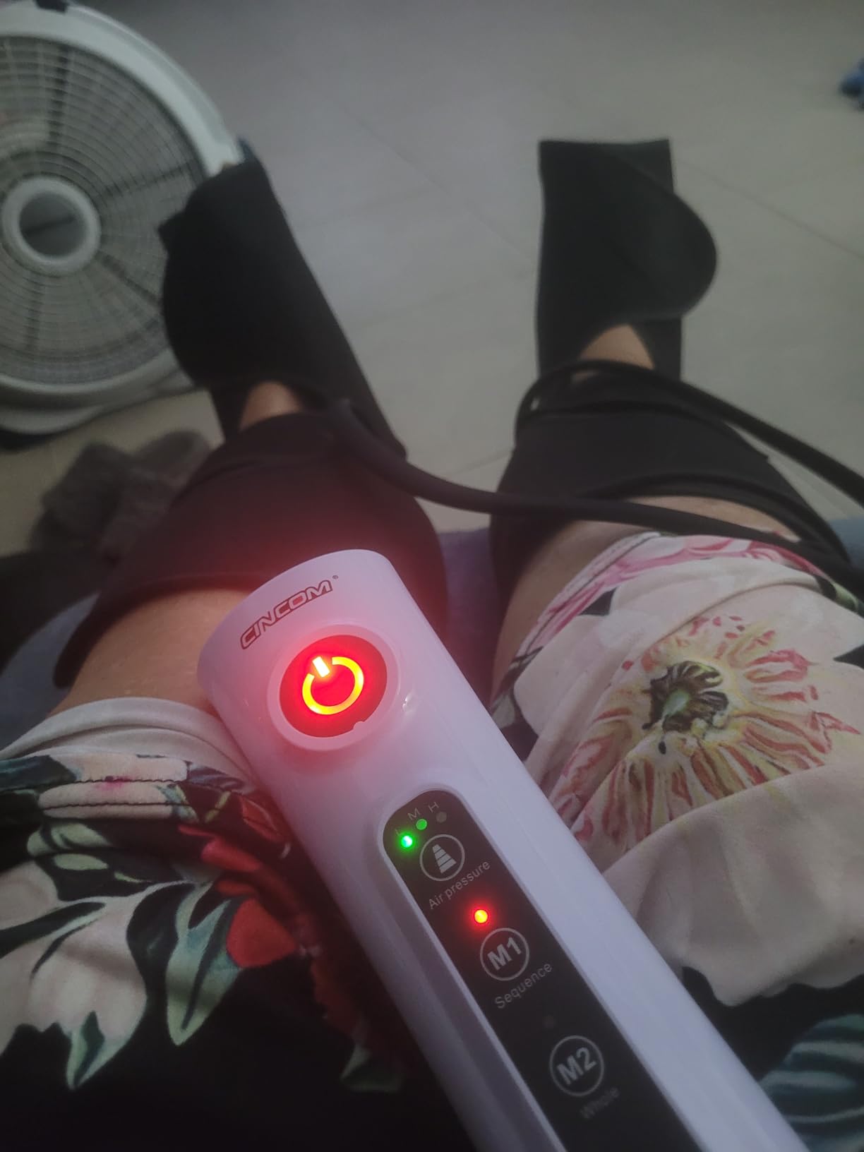 CINCOM Leg Massager for Circulation and Pain Relief FSA - HSA | Air Compression Calf Foot Leg Massagers with 2 Modes 3 Intensities Adjustable Leg Wraps Gifts (with 2 Extensions) customer photo 2