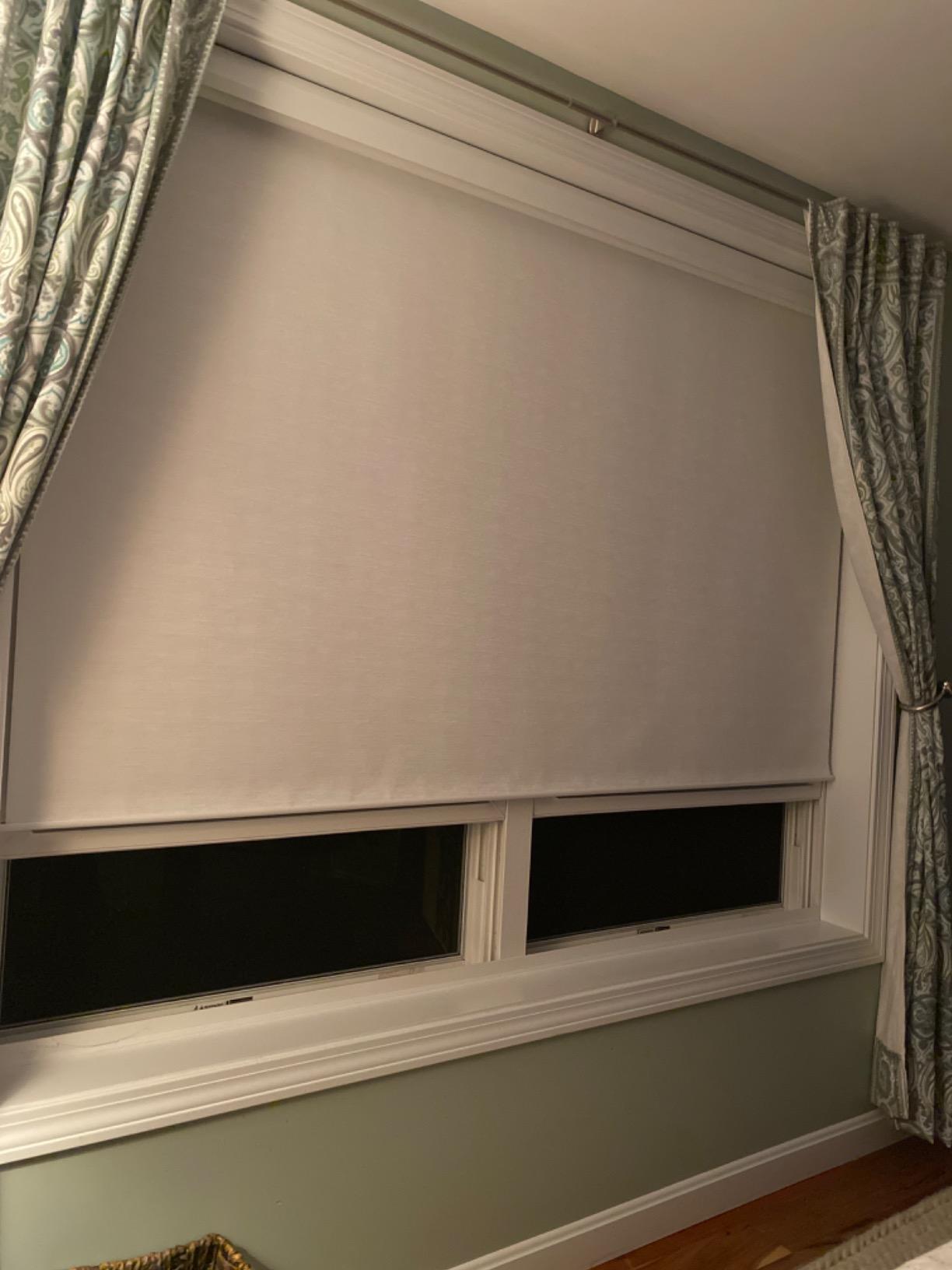 Yoolax Motorized Blinds with Remote, 100% Blackout Smart Blinds Custom Size | Motorized Shades for Indoor Windows, Works with Alexa Google Home Apple Home, Automatic Roller Shades for Bedroom Home Office customer photo 1