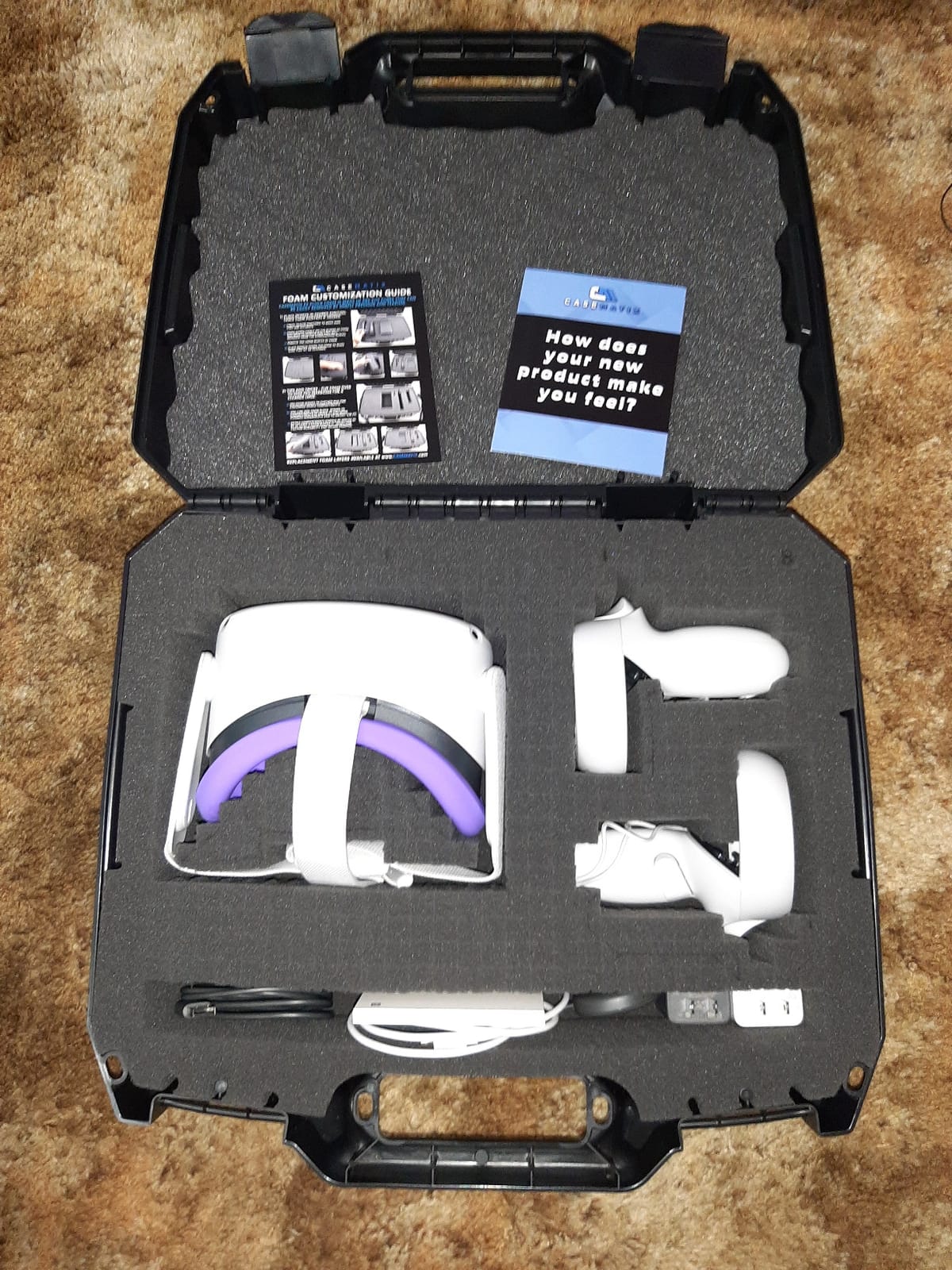 CASEMATIX Hard Case Compatible with Meta Quest 3S, Quest 3, Quest 2, Oculus Quest - VR Headset & Accessories Storage Case with Customizable Foam Protection customer photo 2