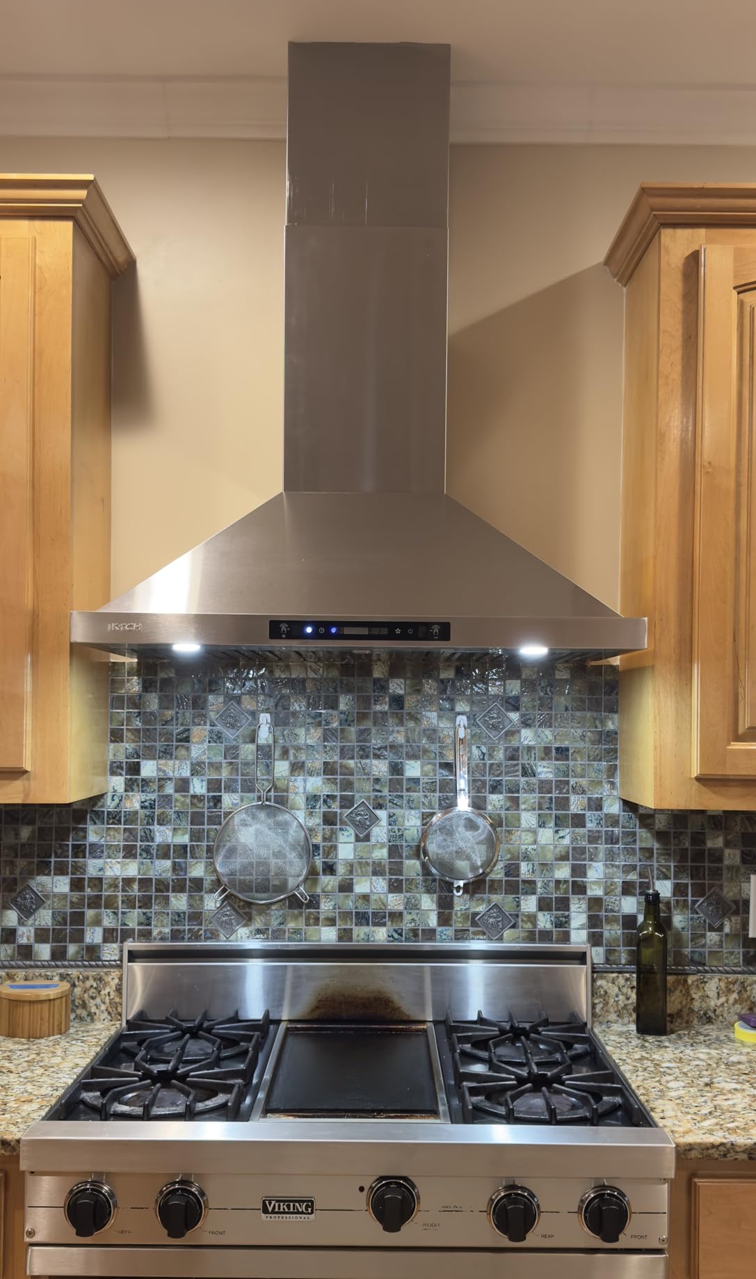 IKTCH 30-inch Wall Mount Range Hood 900 CFM Ducted/Ductless Convertible, Kitchen Chimney Vent Stainless Steel with Gesture Sensing & Touch Control Switch Panel, 2 Pcs Adjustable Lights (IKP02-30'') customer photo 2