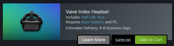 Valve Index VR Headset for PC/SteamVR customer photo 2