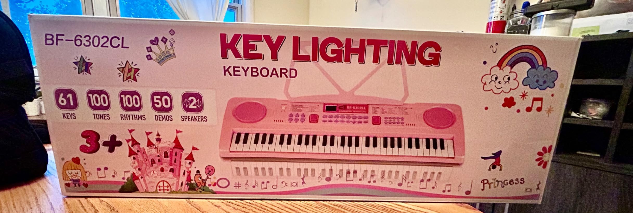 Kids Piano Keyboard, 61 Key Portable Electronic Piano with Teaching Mode, Rechargeable Piano, Microphone and Recording, 100 Tones, 100 Rhythms and Music Stand customer photo 1