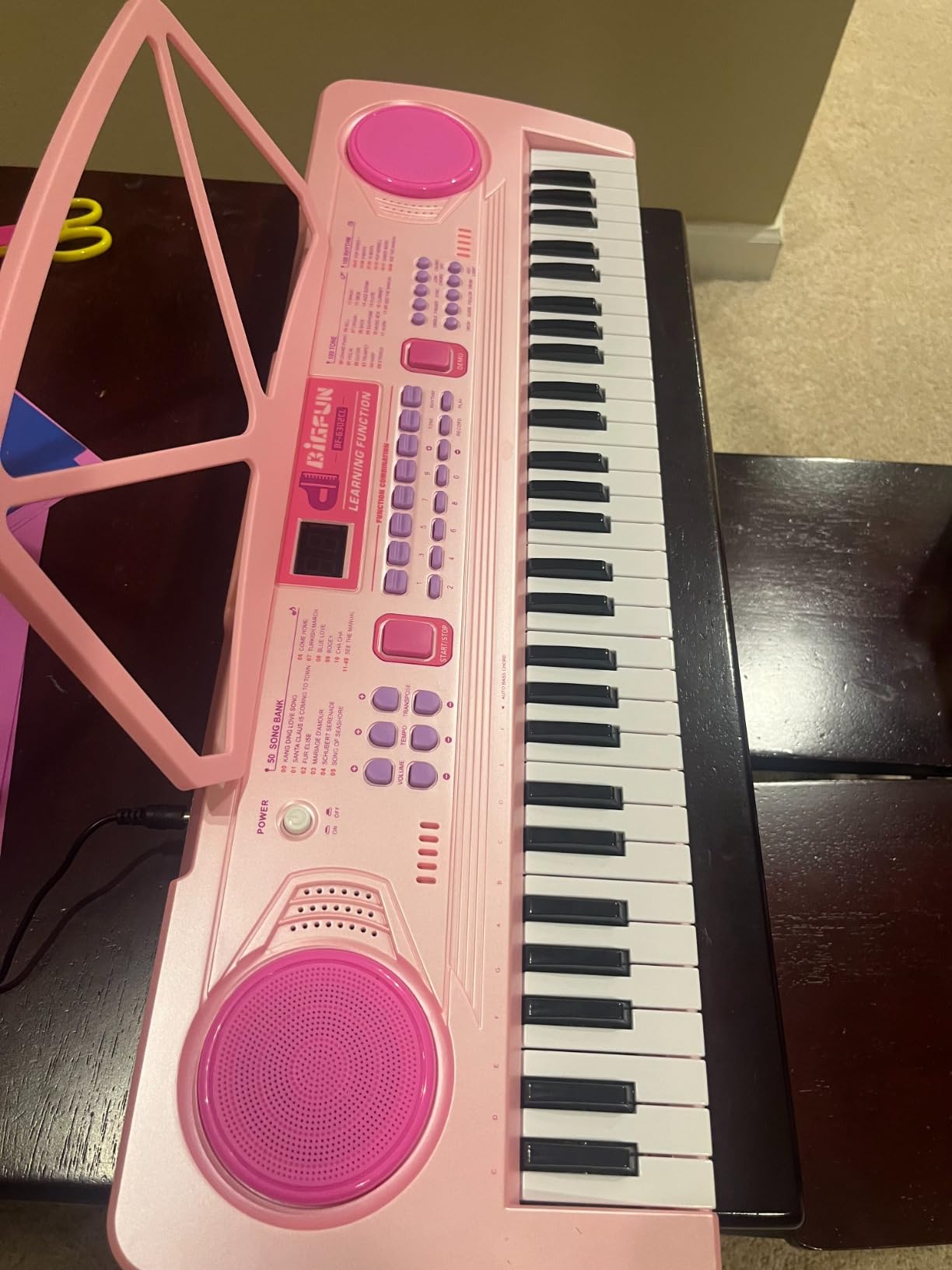 Kids Piano Keyboard, 61 Key Portable Electronic Piano with Teaching Mode, Rechargeable Piano, Microphone and Recording, 100 Tones, 100 Rhythms and Music Stand customer photo 2