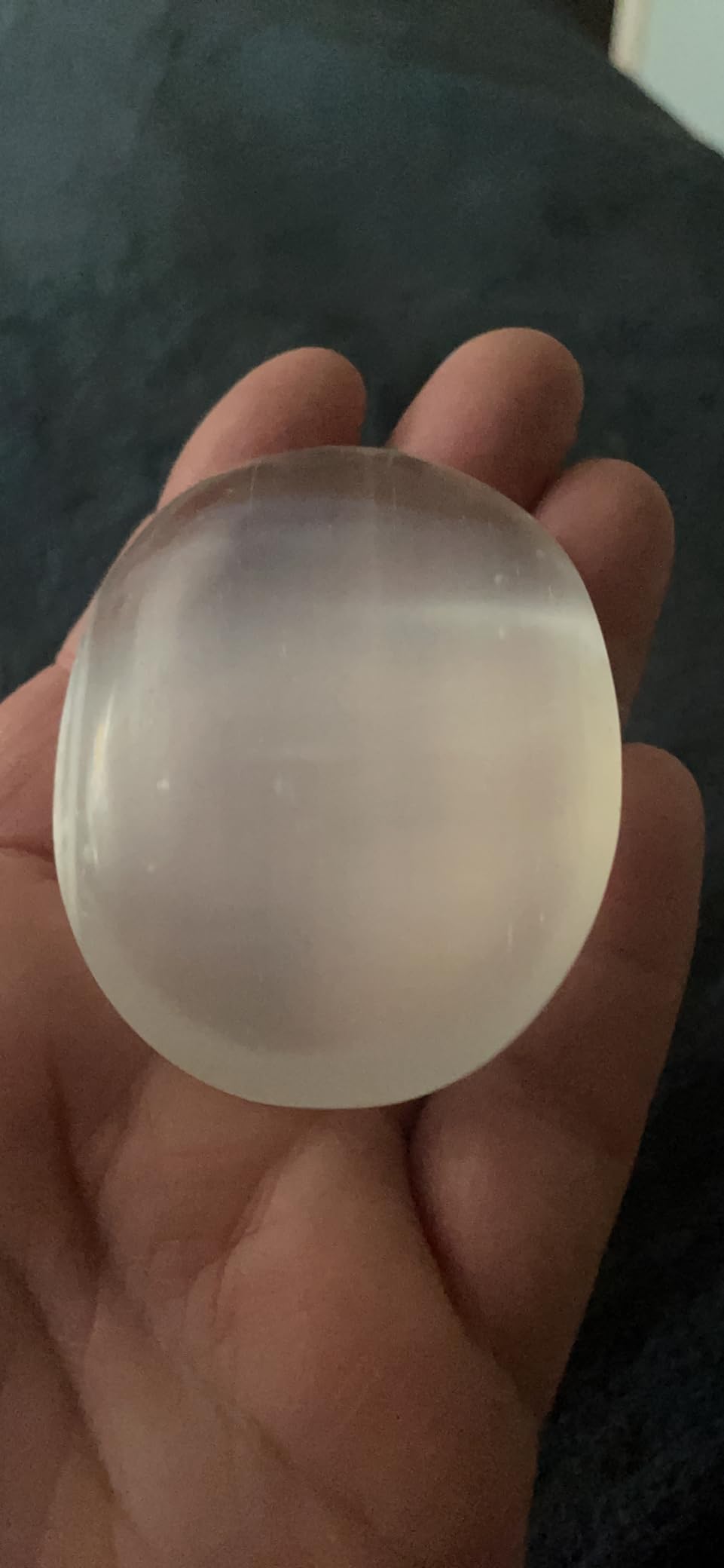 Natural White Selenite Palm Stone - Healing Crystal - Large Crystal Selenite Spiritual Healing Massage Stone customer photo 1