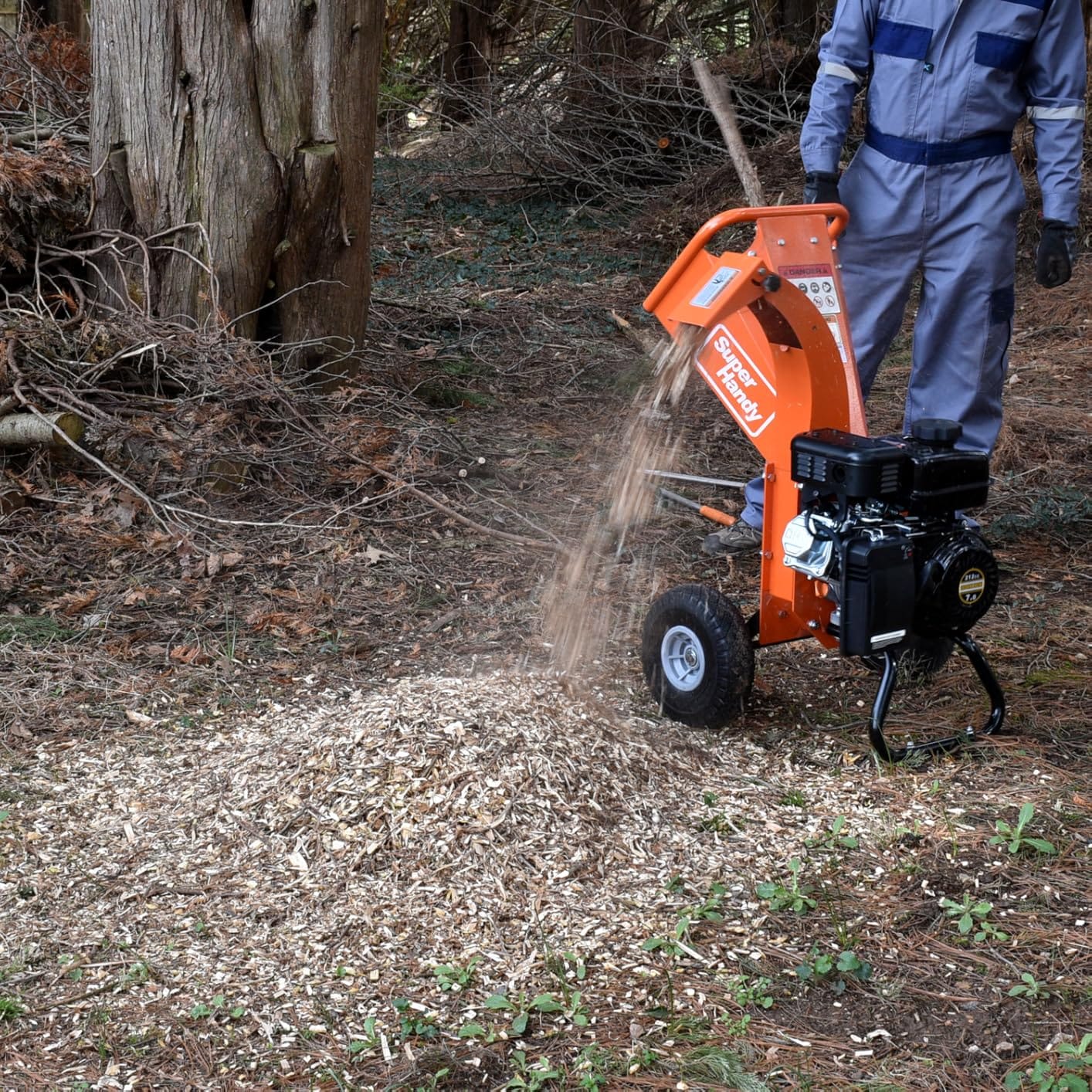 SuperHandy Mini Wood Chipper Shredder Mulcher Heavy Duty 7HP Compact Design 3