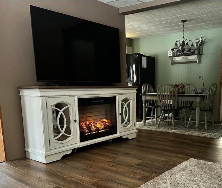 Signature Design by Ashley Infrared Electric Fireplace Insert for TV Stand | Heats up to 400 sq ft, Realistic LED flames with faux firebrick, Fits 24-in TV stands, Entertainment Accessories customer photo 2