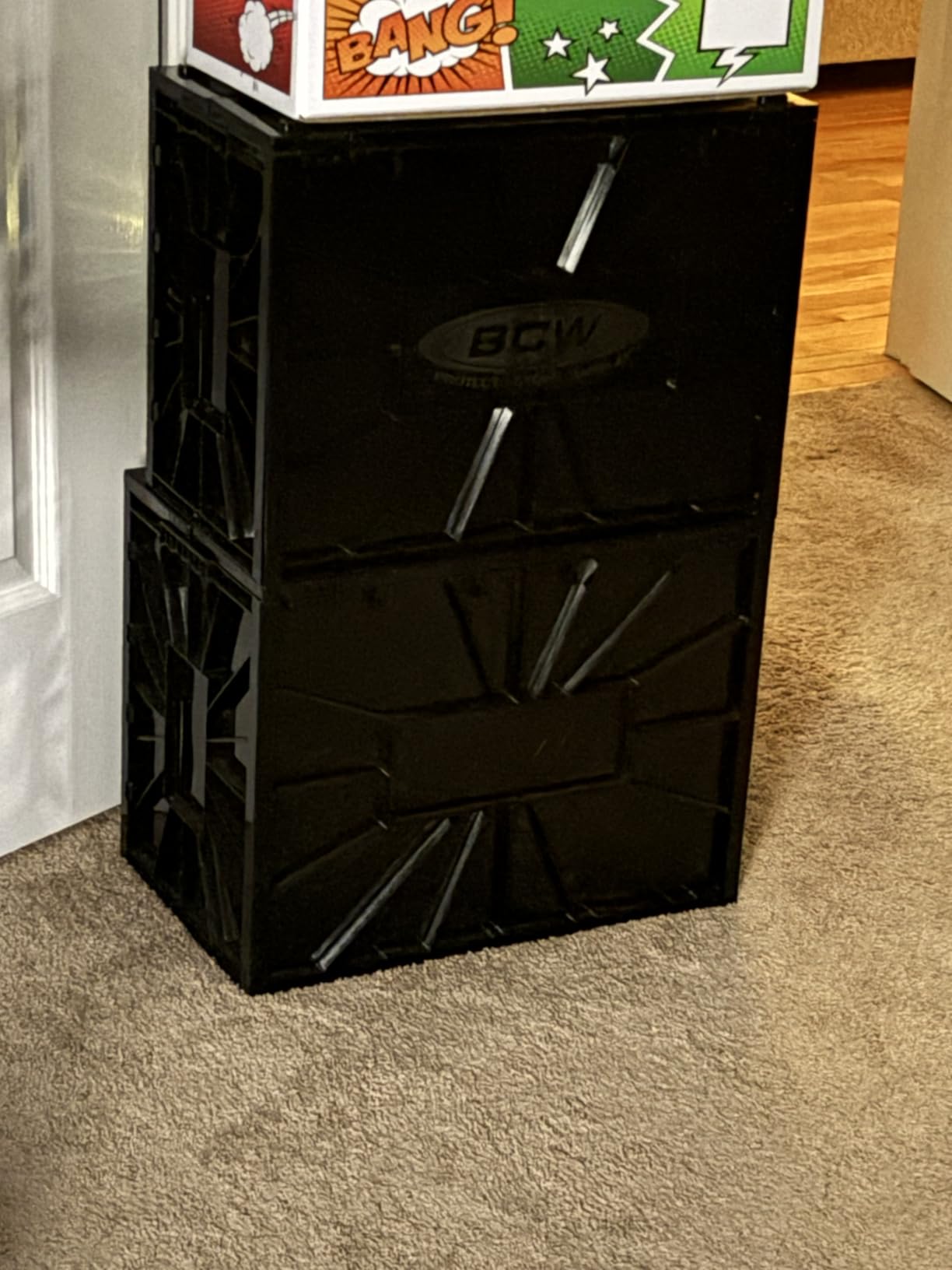 BCW Short Comic Book Bin | Holds 150 Comics | Stackable Plastic Storage | Acid-Free Organizer | Black, 2 Pack | Comic Book Bin customer photo 1