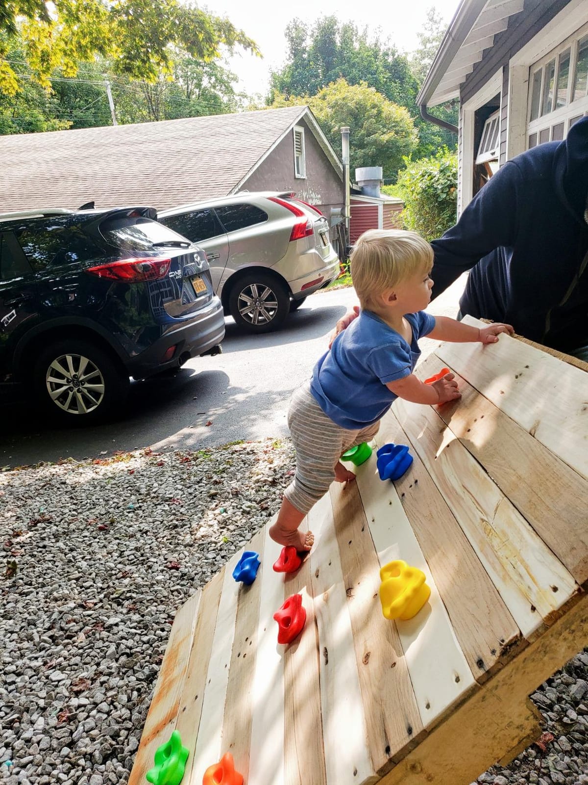 Rock Climbing Holds, Colorful Textured Wall Rocks with Hardware | Textured climbing rocks with bolts and washers for compatible wood playsets, indoor walls, backyard walls, and route setups customer photo 1