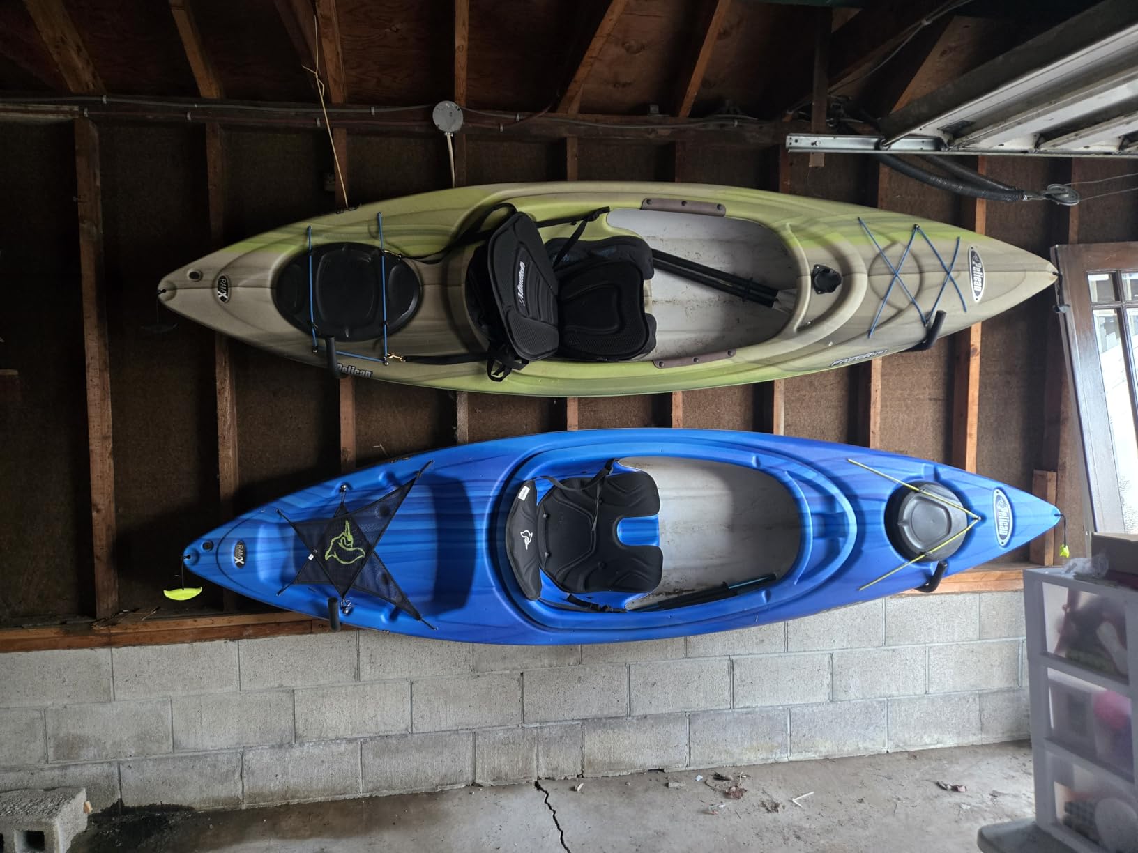 Kayak Storage Rack, Heavy Duty Wall Mount Kayak Hanger for Secure Storage, Garage Hooks for Kayaks, SUP Paddle Boards, Canoes, Surfboards customer photo 1