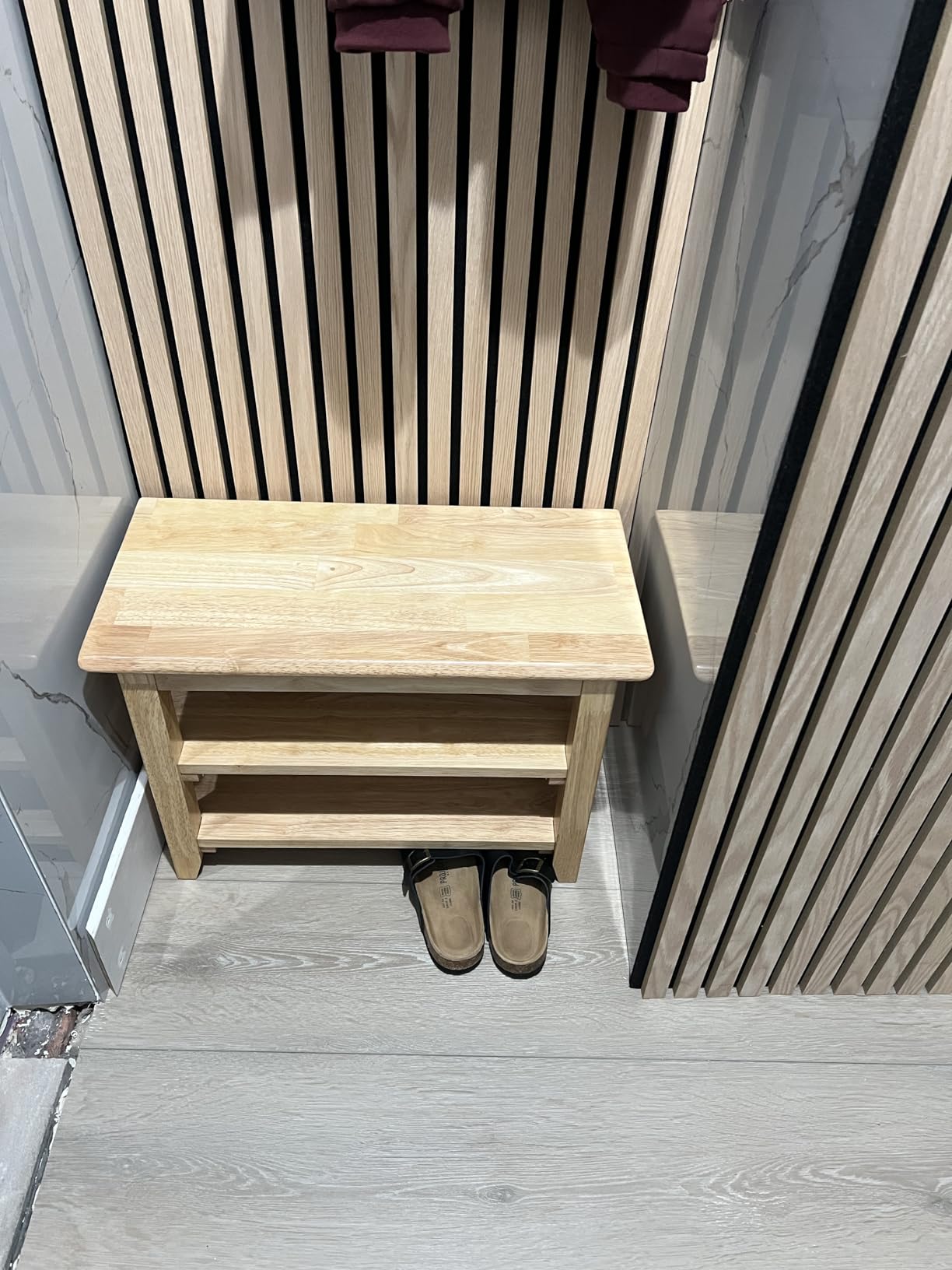 XKZG Shoe Rack Bench Wooden Shoe Storage Bench Rustic Solid Wood Entryway Bench (Brown,31.5