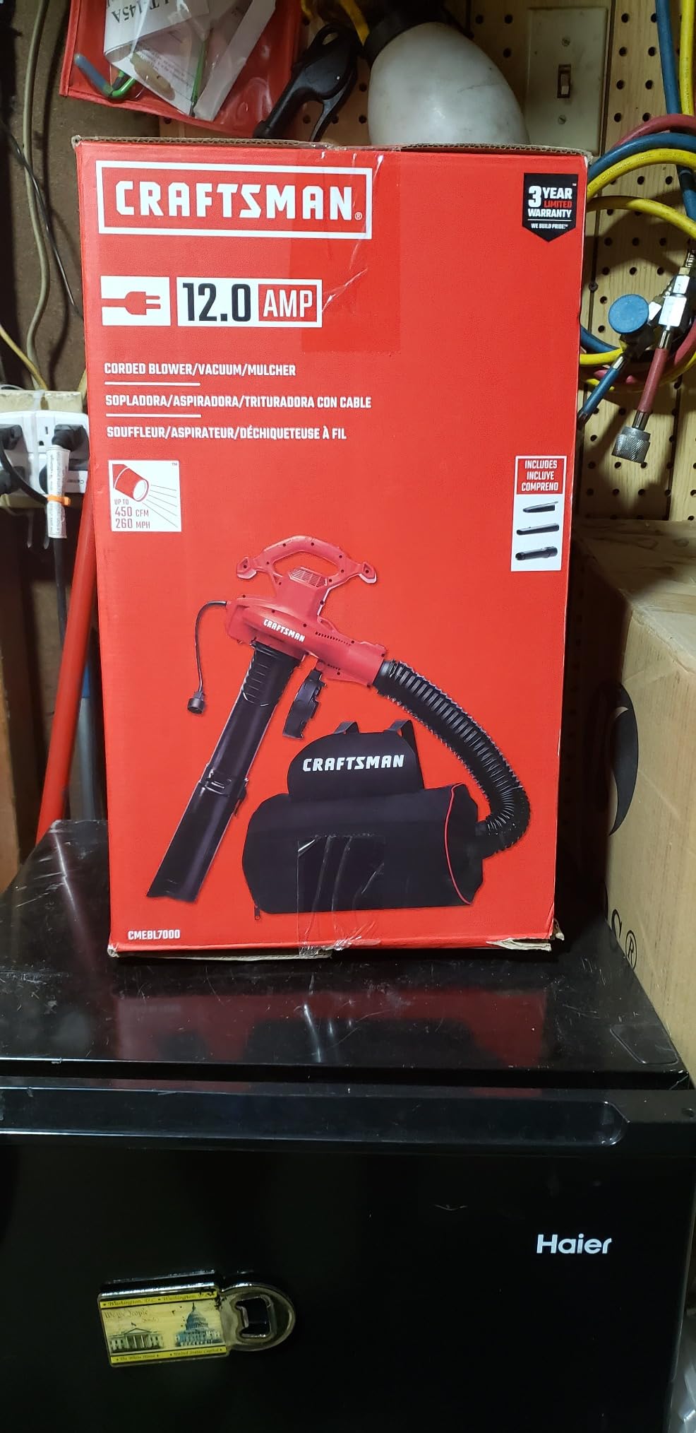 CRAFTSMAN 3-in-1 Leaf Blower, Vacuum and Mulcher, Backpack Blower Up to 260 MPH, 12 Amp, Corded Electric Leaf Collector (CMEBL7000) customer photo 1