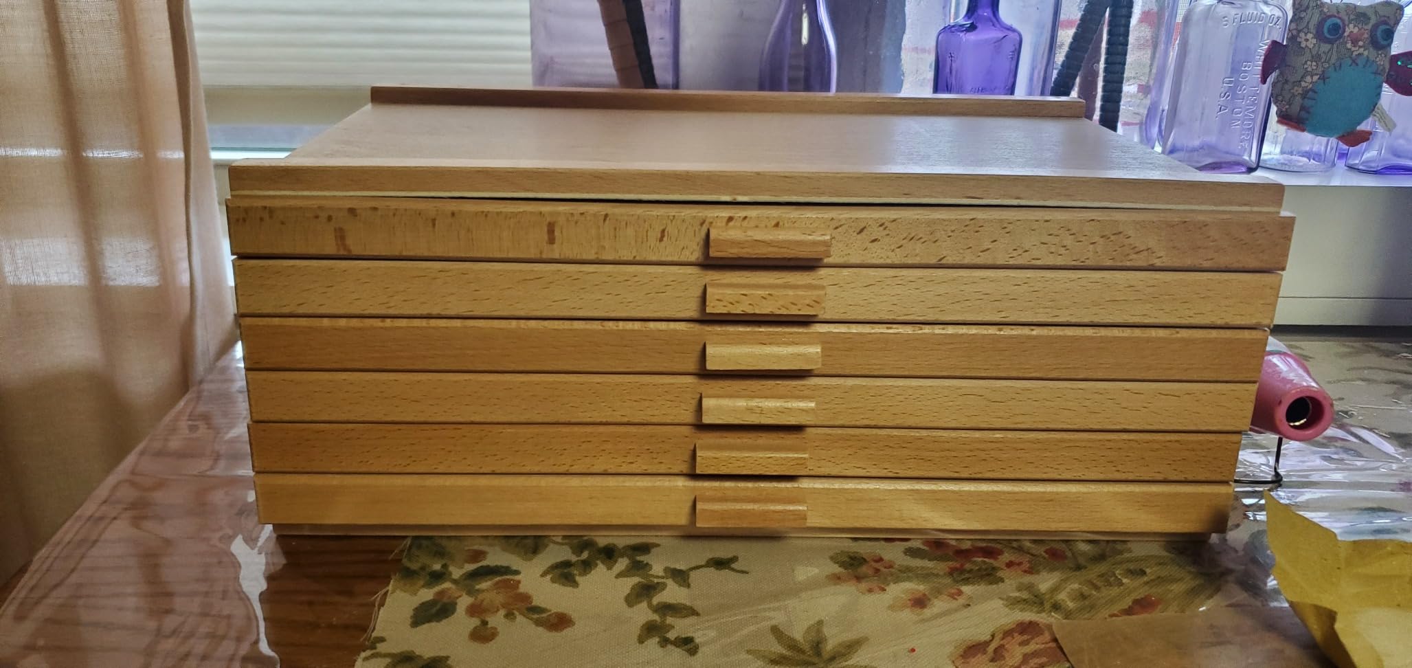 7 Elements 6 Drawer Wooden Artist Storage Supply Box for Pastels, Pencils, Pens, Markers, Brushes and Tools customer photo 1