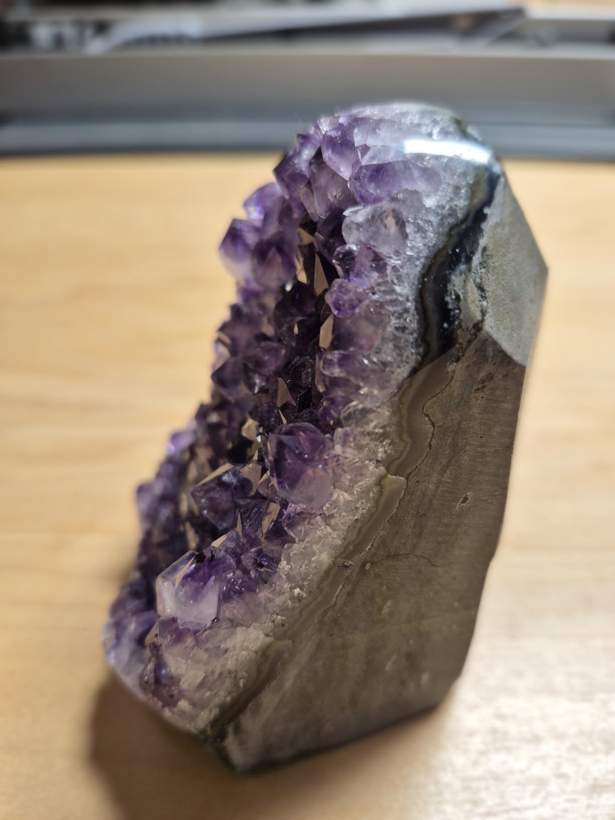Natural Amethyst Cluster with Polished Edges 2-2.5 lb Healing Crystal Stone | Deep Purple Real Raw Geode Healing Crystal Rock From Uruguay Each Piece is Unique & Natural, Free Velvet Pouch of Rose Quartz customer photo 1