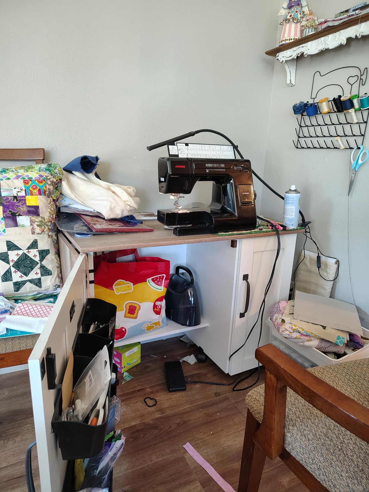 Sauder Sewing/Craft Cart, Vintage Oak finish customer photo 2