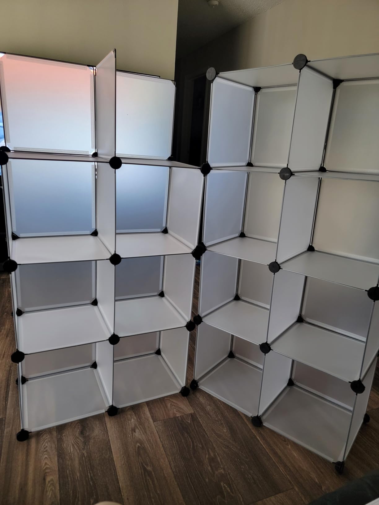 C&AHOME Cube Storage Organizer, 16-Cube Shelves Units, Plastic Storage Cubes, DIY Closet Organizer, Modular Closet Storage Shelves Ideal for Home, Bedroom, 48.4