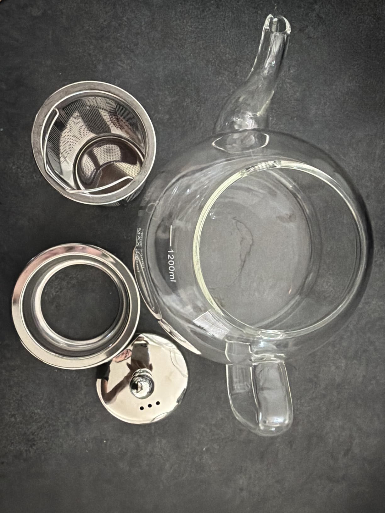 STNTUS Glass Teapot, 40 oz. / 1200 ml for Loose Tea, With Infuser and Stainless Steel Strainer, Stovetop Safe, 4-6 Cups customer photo 1