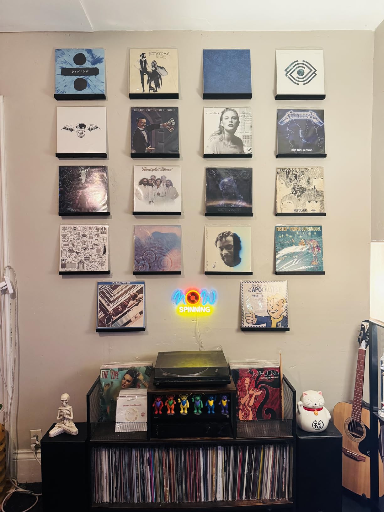 Ilyapa Vinyl Wall Mount Floating Record Shelves - 6 Pack, Espresso Wood | Solid Wood Record Shelf, Includes Wall Mounting Hardware customer photo 1