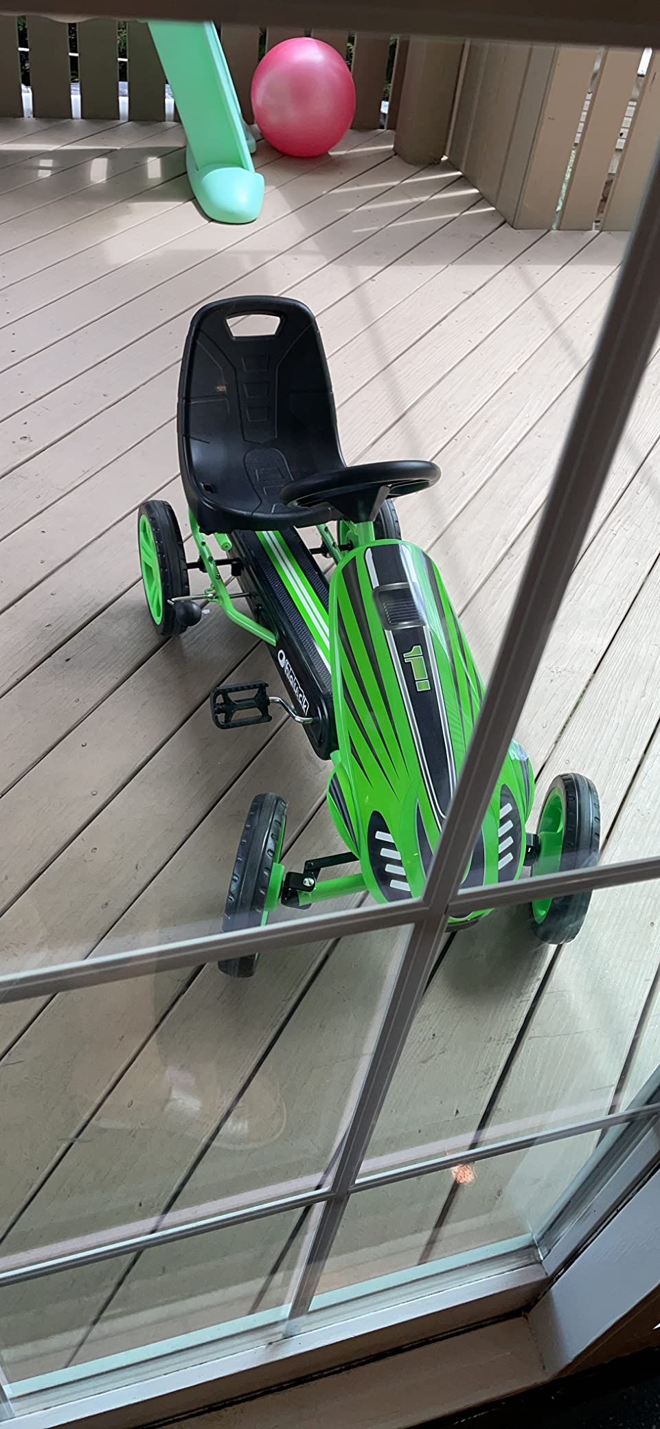Hauck Speedster Pedal Go-Kart for Kids Ages 4-8, Green - Outdoor Ride-On Bicycle Cart with EVA Plastic Tires, Adjustable Bucket Seat and Handbrake customer photo 1