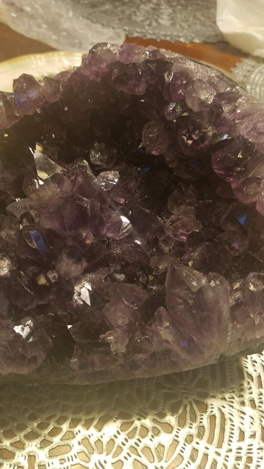Large Natural Amethyst (5 lb to 6.5 lb) Crystal Clusters Stone from Uruguay Raw Geode Quartz - Deep Purple Color customer photo 1