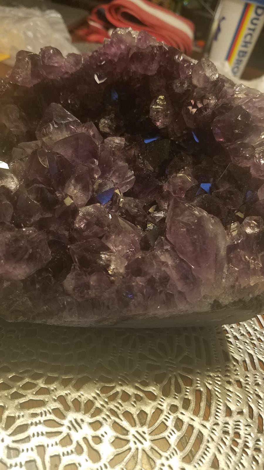 Large Natural Amethyst (6.5 lb to 8 lb) Crystal Clusters Stone from Uruguay Raw Geode Quartz - Deep Purple Color customer photo 1