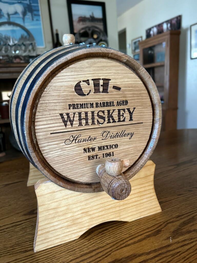 2 Liter Personalized American White Oak Whiskey Aging Barrel | Custom Engraved Bourbon & Cocktail Wooden Barrel, Liquor Dispenser with Stand, For Home Bar & Whiskey Enthusiasts customer photo 1
