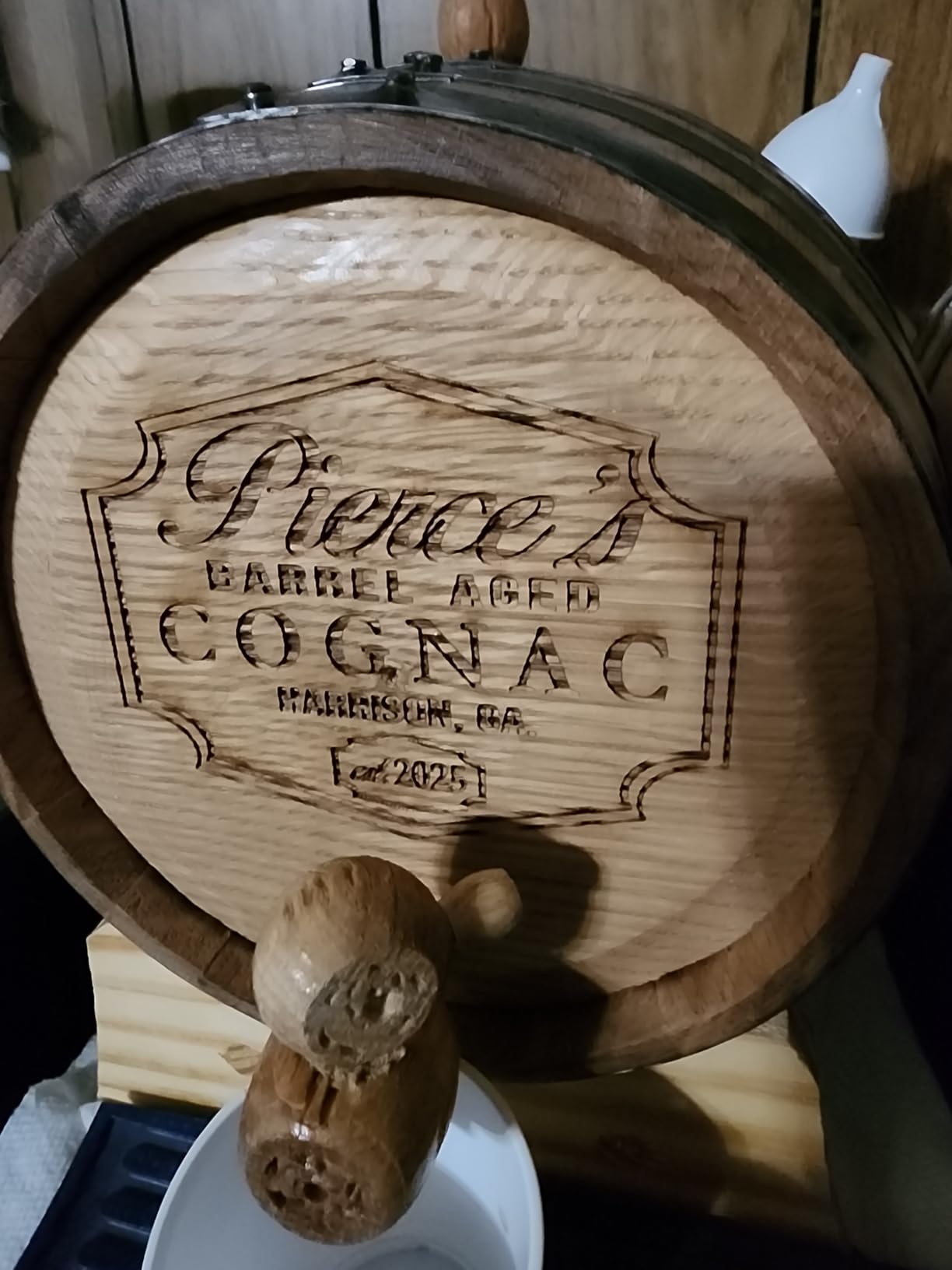 2 Liter Personalized American White Oak Whiskey Aging Barrel | Custom Engraved Bourbon & Cocktail Wooden Barrel, Liquor Dispenser with Stand, For Home Bar & Whiskey Enthusiasts customer photo 2