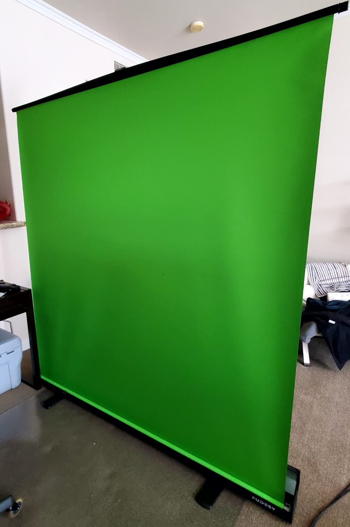 FUDESY 74x76in Collapsible Green Screen, Portable Chroma Key Panel Backdrop with Stand, Wrinkle-Resistant Fabric, Pull-Up, for Streaming, Video Conference customer photo 1