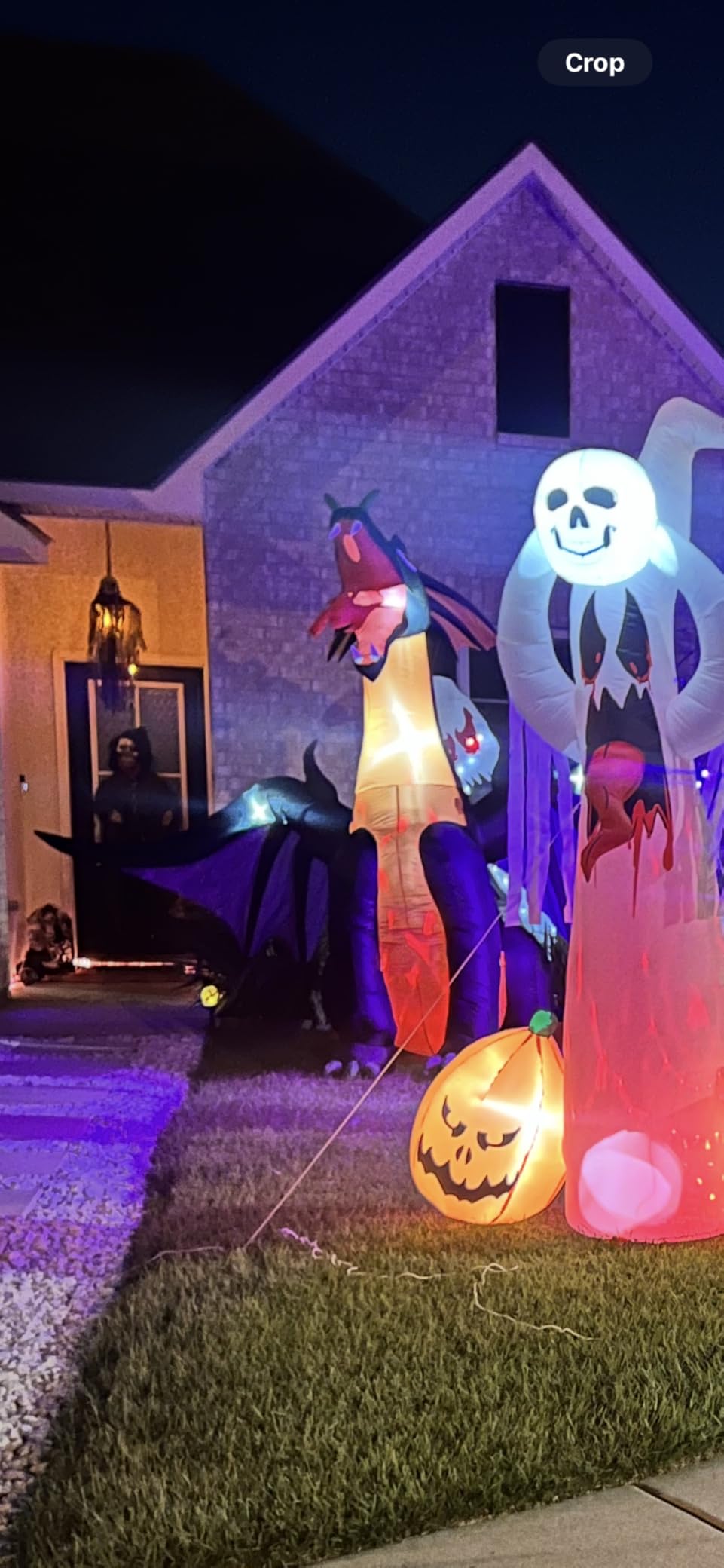 SEASONBLOW 12 FT Fire & Ice Dragon with Wings, Inflatable Halloween Decoration for Indoor Outdoor Home Party Lawn Garden Yard customer photo 1