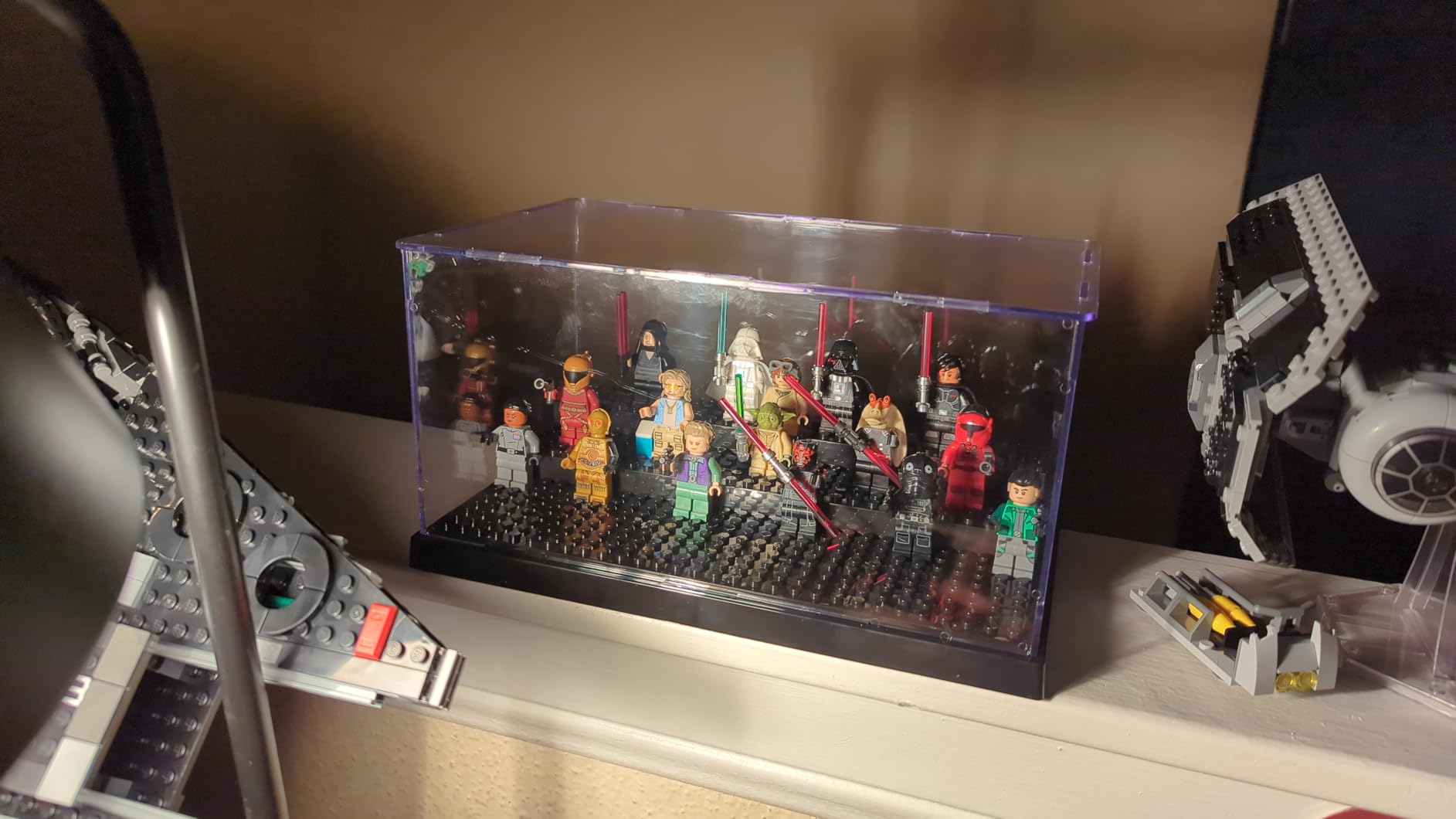 Minifigure Display Case for LEGO, 3-Tier Acrylic Dustproof, Black | Acrylic, Dustproof, 3 Removable Tiered Steps, Holds 35 Minifigures, Stackable, Desk Display, Gift for Collectors, Black customer photo 2