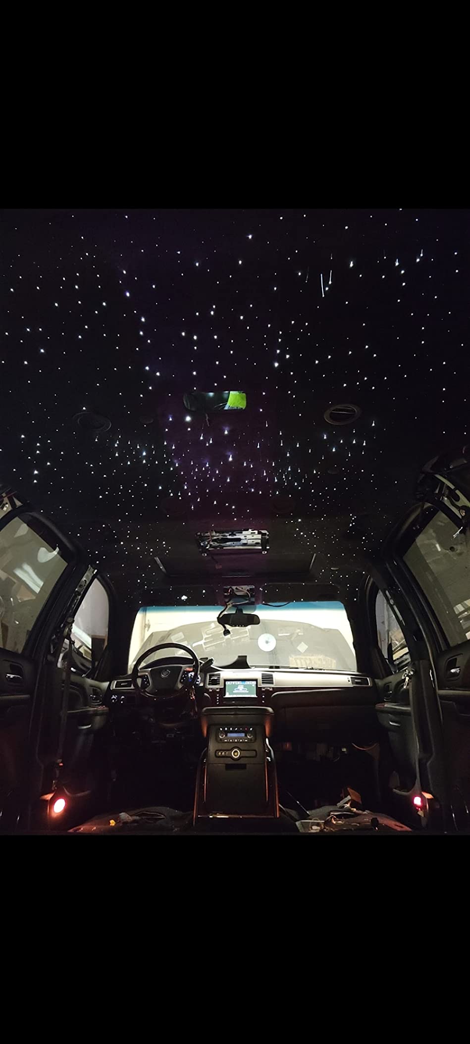 32W RGBW Twinkle+Bluetooth App Control+Music Mode+Meteor Shooting Star Effect Fiber Optic Lights Kit, Star Ceiling Sky Light 1000pcs of 0.75mm 16.4ft/5m Fiber Strands for Car & Media Room Decor customer photo 2