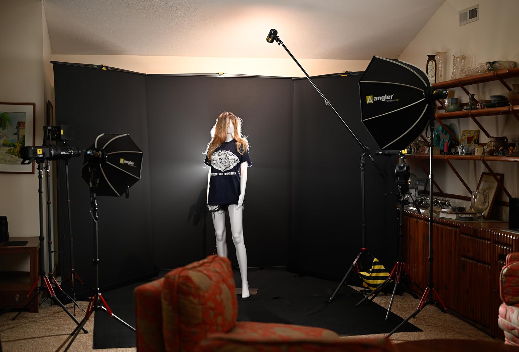 RAUBAY 78.7 x 82.7in Large Collapsible Green Screen Backdrop with Stand for Streaming customer photo 2