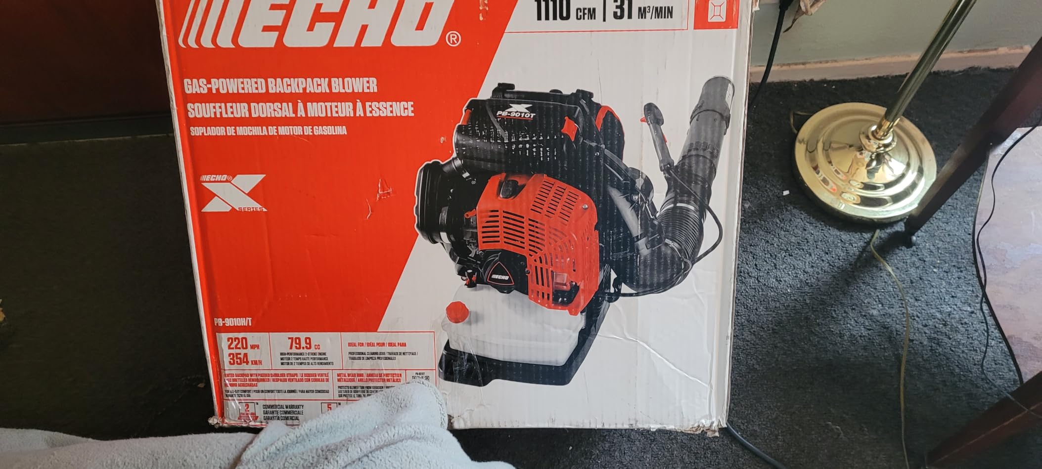 Echo 220 MPH 1110 CFM 79.9 cc Gas 2-Stroke X Series Backpack Blower PB-9010T customer photo 2