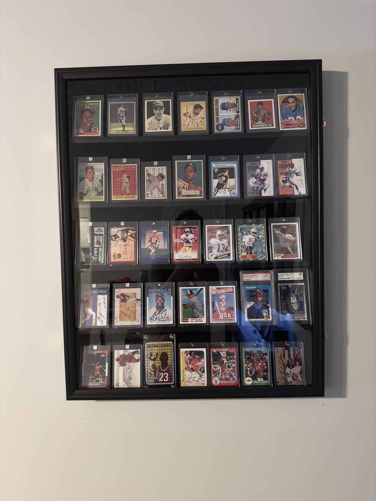 KCRasan 36 Graded Sports Card Display Case - Card Display Case Lockable | Baseball Card Display Case Lockable, Wall Display Frame for Basketball Hockey Trading Cards with UV Protection Acrylic customer photo 1