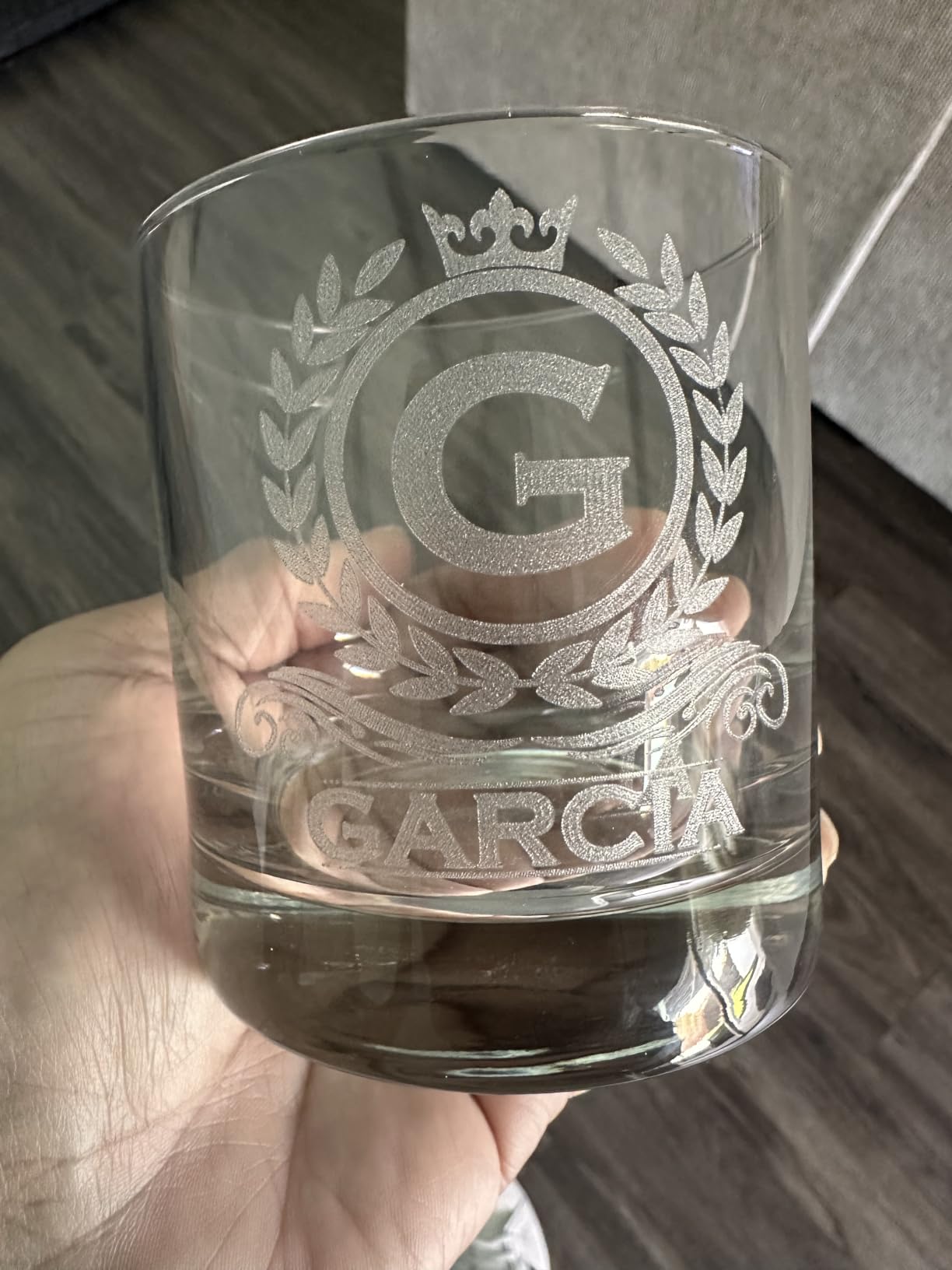Personalized Whiskey Glass - Engraved Monogram Rocks Cocktail Glass, 10.25 oz Custom Bourbon Gift for Men customer photo 1