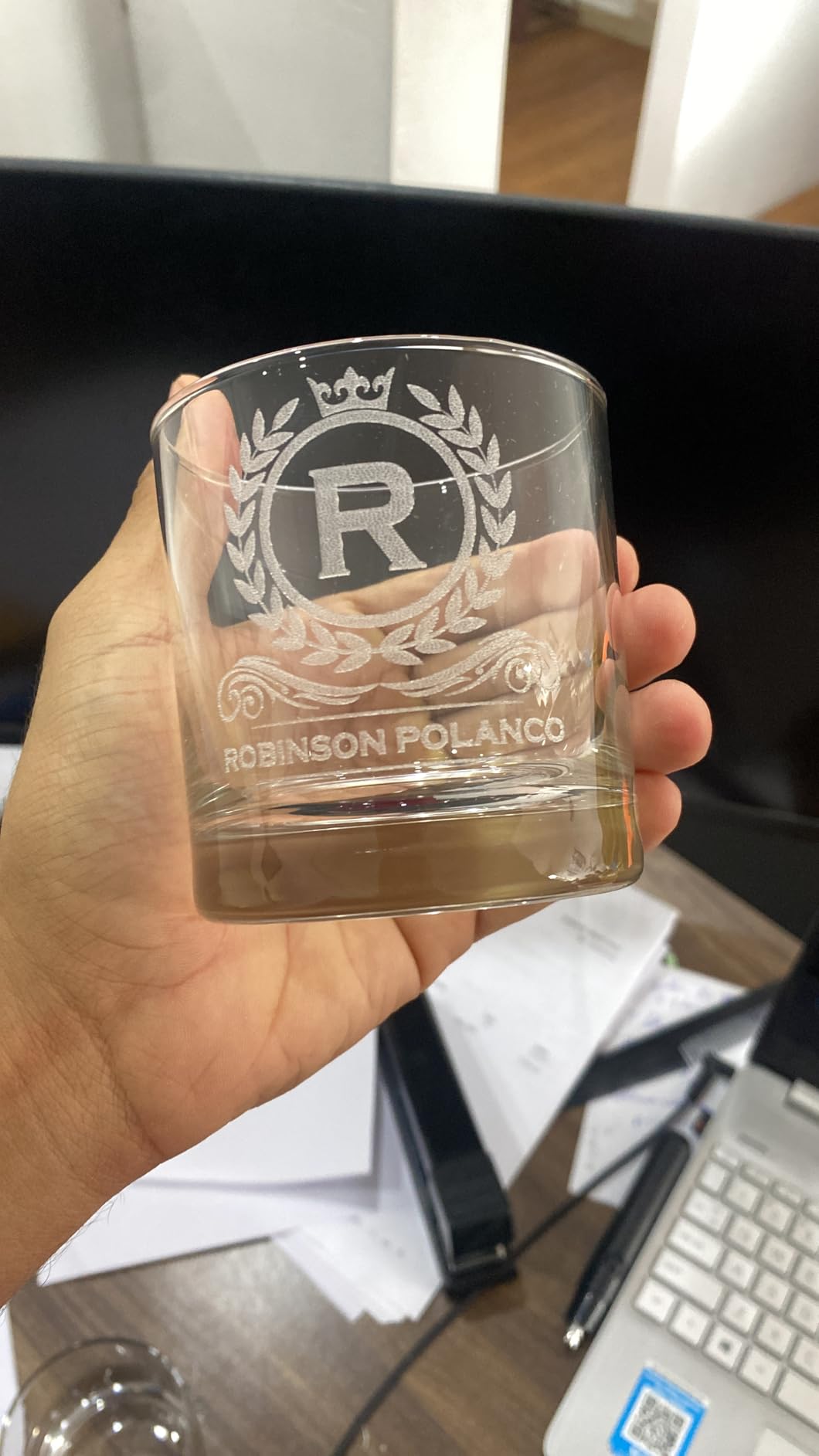 Personalized Whiskey Glass - Engraved Monogram Rocks Cocktail Glass, 10.25 oz Custom Bourbon Gift for Men customer photo 2