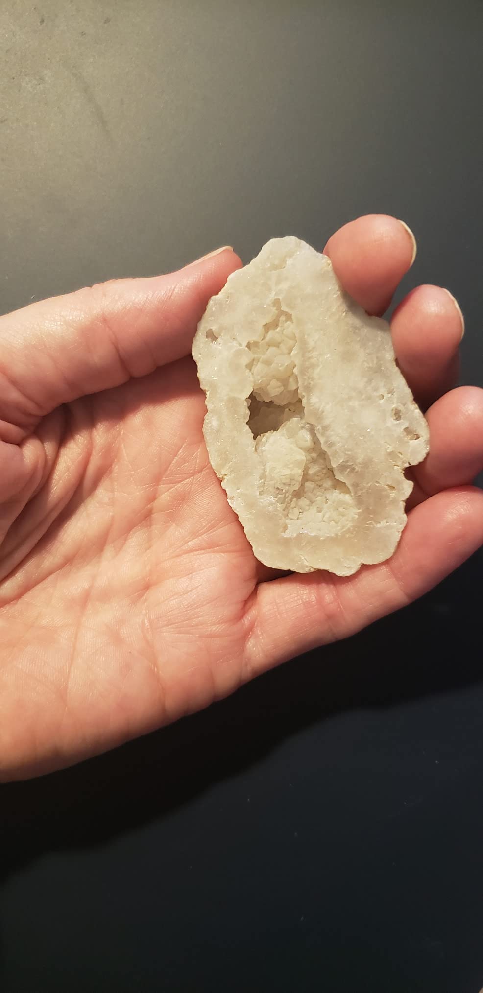 KALIFANO Angel Aura Quartz Geode - Titanium Bonded High Energy Crystal Cuarzo Cluster/Druzy with Information Card - Natural Reiki Rock Used for Clarity and Purpose customer photo 2