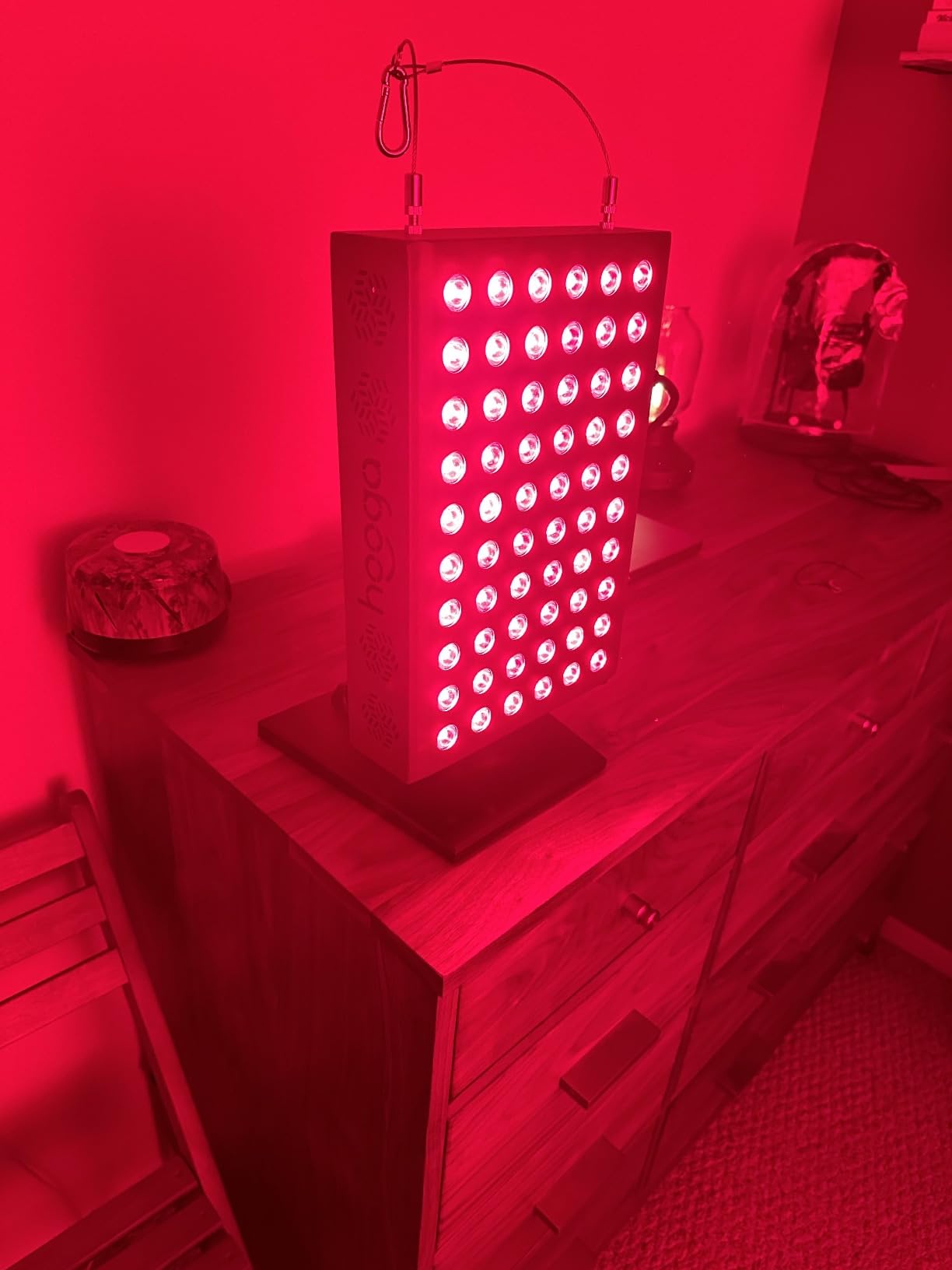 Hooga Red Light Therapy Panel Device - 660nm Red & 850nm Near Infrared Light Therapy, LED Light Therapy Lamp, 60 Dual Chip LEDs, Timer, Table Top Stand Included - PRO300 customer photo 2