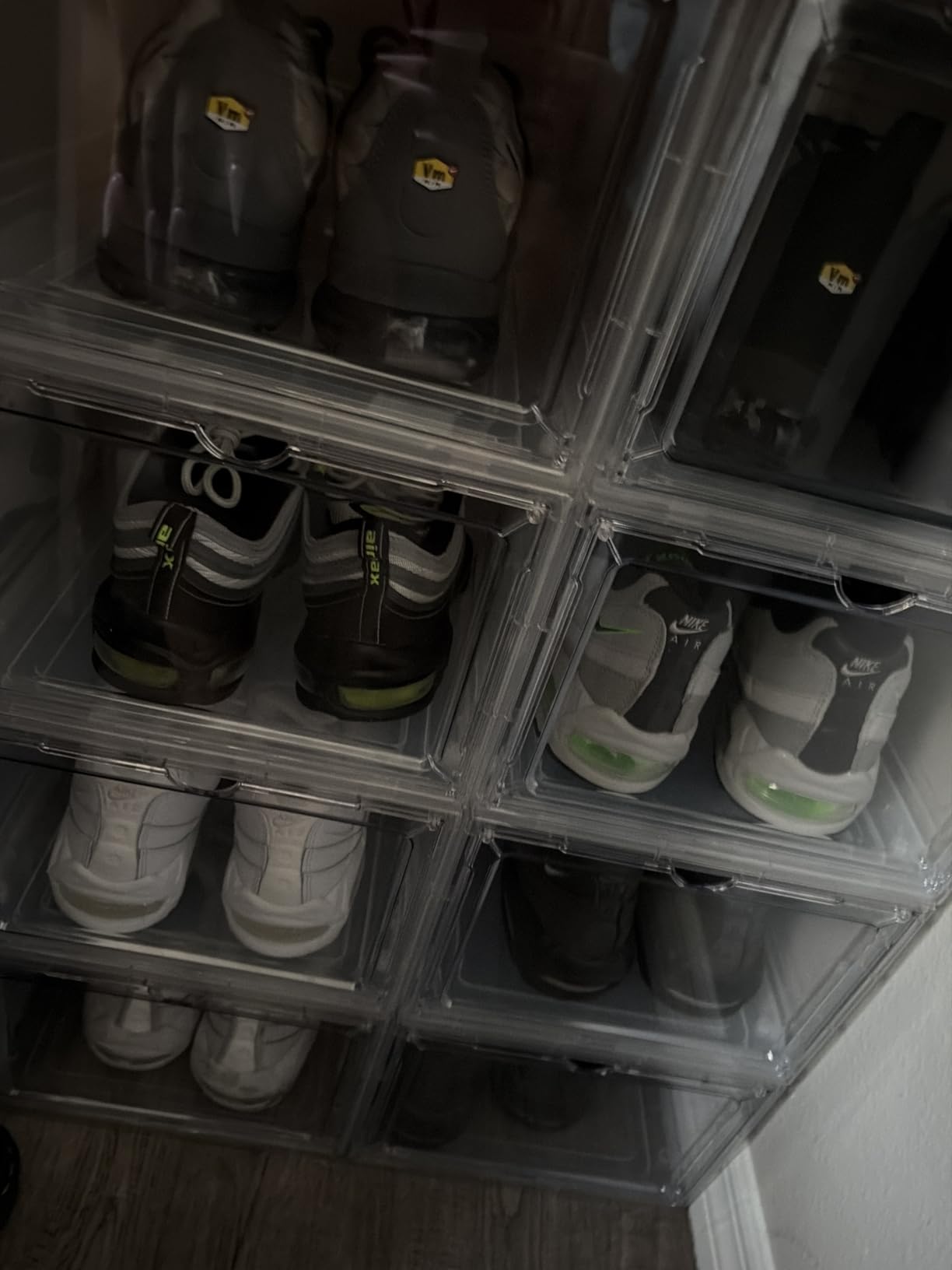 Attelite Shoe Storage Boxes Stackable Clear Shoe Organizer, 6 Pack Black | Clear Shoe Box for Entryway Closet, Fit up to Men's Size 12, Magnetic Door, Tool-free Assembly, Drop Front Shoe Box for Sneaker customer photo 1